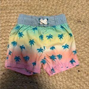Cat & Jack Multicolor Palm Swim Trunks